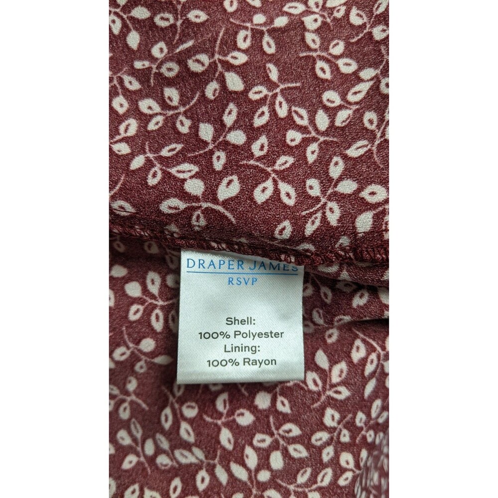 Draper James RSVP Ditsy Floral Burgundy/White Smocked Waist A-Line Dress 2X - Picture 16 of 16